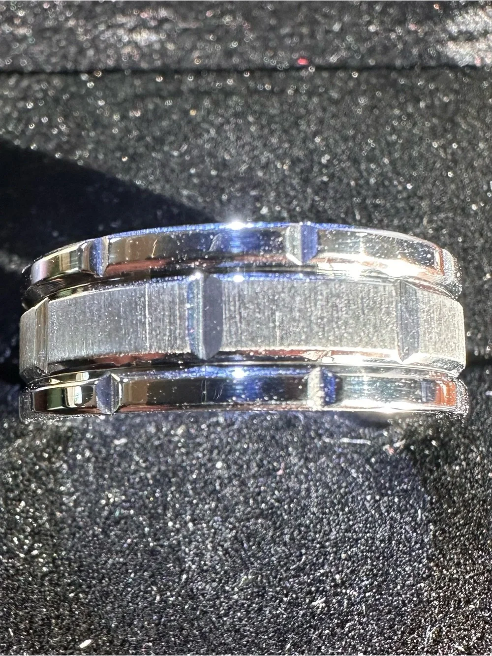 Men's Titanium Textured Cuff Ring